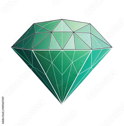 Emerald gemstone faceted geometric jewel precious