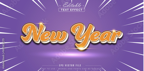 Happy new year editable text effect.