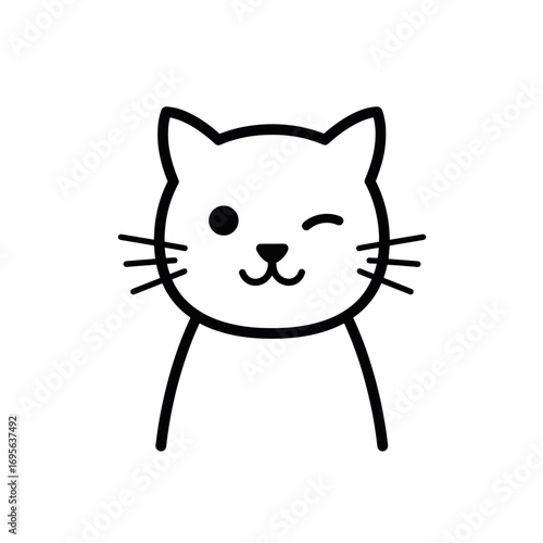 vector of wink cat