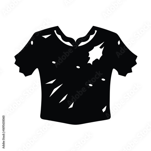 distressed ripped tee vector icon