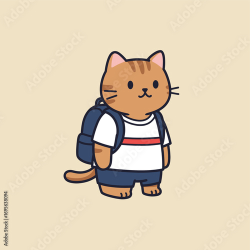 cute cat back to school