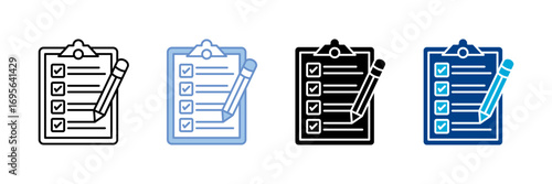 Clipboard Icon Set Multiple Style Collection