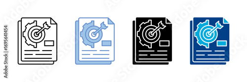 Goal Setting Icon Set Multiple Style Collection