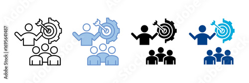 Business Goals  Icon Set Multiple Style Collection