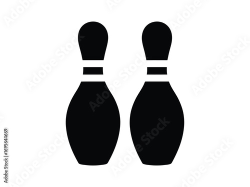 Black bowling pins with white stripes sport recreation