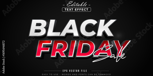 Editable text effects on Black Friday red and white.