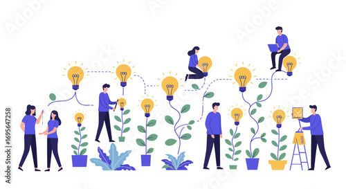 Optimized Workflow: Minimalist Flat Design Vector for Streamlined Business Efficiency and Clear Problem Solving