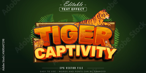 Tiger captivity editable text effect.