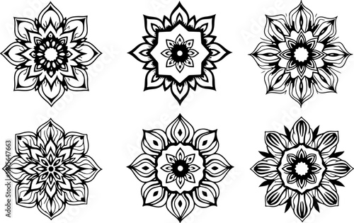 "Black and White Mandala Design Collection"