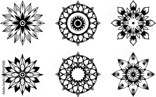 "Black and White Mandala Design Collection"