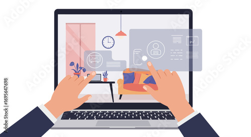 Digital Gateway: First-Person Perspective Visualizing Remote Work, Virtual Collaboration, and Boundless Online Opportunities
