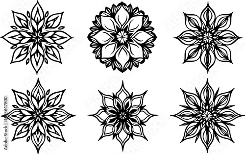 "Black and White Mandala Design Collection"