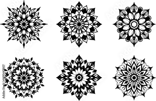 "Black and White Mandala Design Collection"