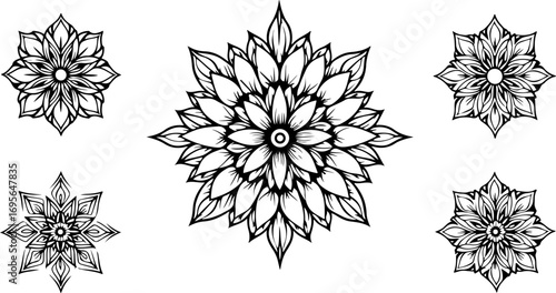 "Black and White Mandala Design Collection"