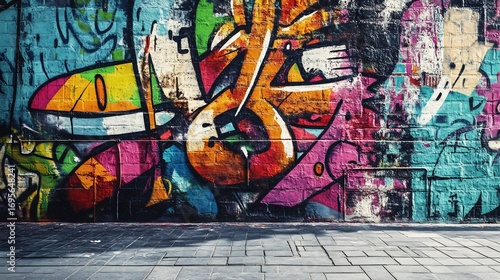 Wallpaper Mural Vibrant Graffiti Art: Urban Street Wall Mural in Bold Colors Torontodigital.ca