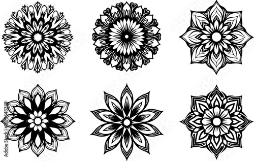 "Black and White Mandala Design Collection"