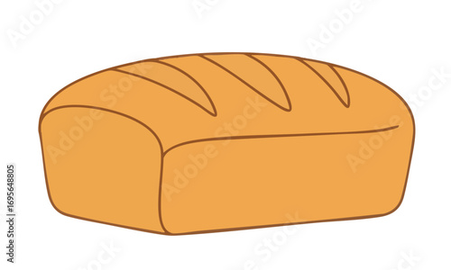 Illustration of a loaf of bread with brown crust and scoring.
