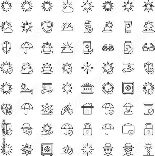 Collection of ancient hieroglyphic symbols and glyphs