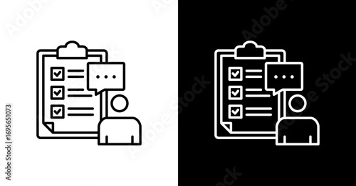Coaching Assessment White Icon Set Design