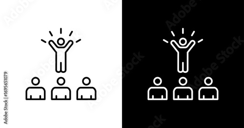 Coaching Confidence White Icon Set Design