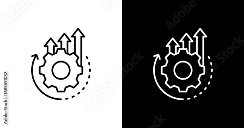 Continuous Improvement White Icon Set Design