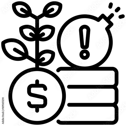 investment risk icon isolated on white background. vector illustration icon for market fluctuation