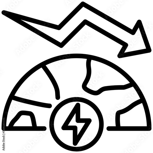energy crisis icon isolated on white background. vector illustration icon for market fluctuation