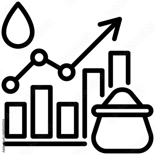 commodity icon isolated on white background. vector illustration icon for market fluctuation