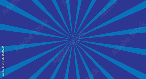 Radiating blue stripes bursting outward from a central point dynamic abstract background pattern