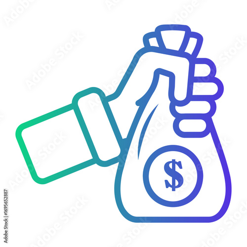 loan Line Gradient Icon