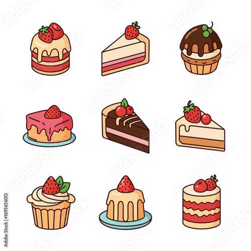 Cute Bakery & Dessert Vector Art Collection