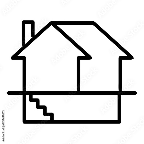 Split Level House Icon