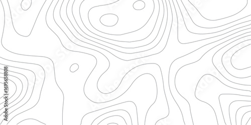 Abstract White Paper Texture Map Illustration with Topographic Elevation Contour Lines Wavy Terrain Curves Geographic Background and Modern Minimal Design
