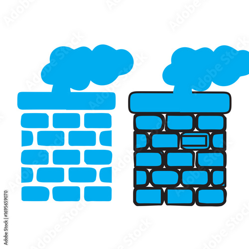 Blue Brick Chimney Icons
