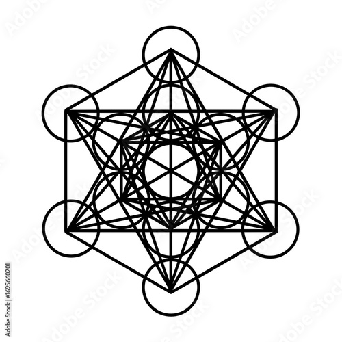 Geometry symbol star into six equal 