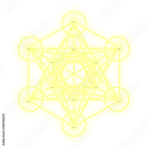 Aura geometry symbol star into six equal 