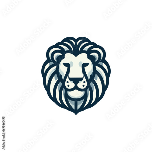Stylized lion head logo with intricate mane design
