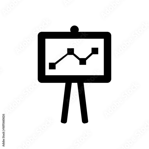 Presentation Board with Data Graph Visualizing Business Trends