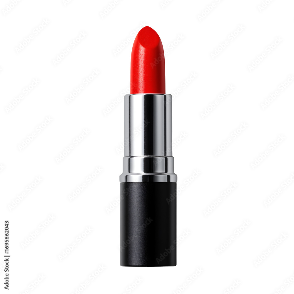 Obraz premium Red lipstick tube on transparent background