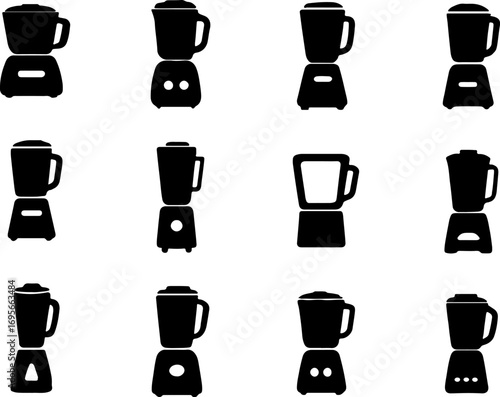 Blender vectors, blender art, various blender silhouettes, and a Set of kitchen blenders, a Collection of blenders.