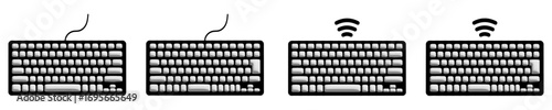 3d日本語配列・英語配列 有線・ワイヤレスキーボード シンプルアイコン〜3D Japanese layout, English layout, wired and wireless keyboard simple icon〜