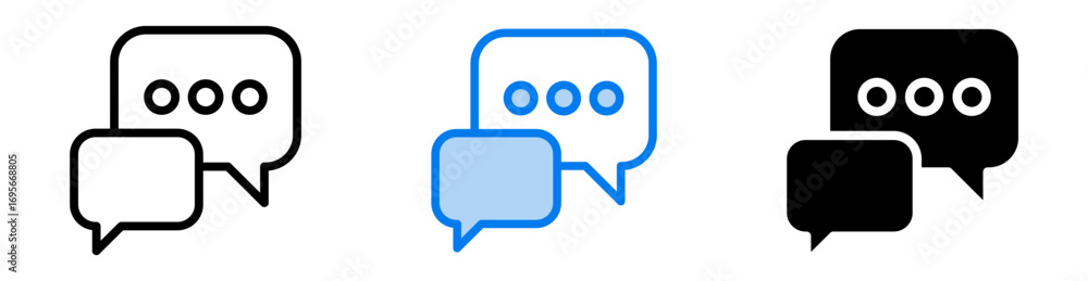 Naklejka premium Chat icon set multiple style collection