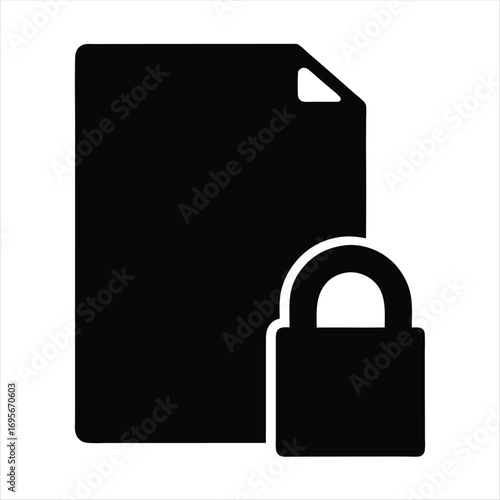 Secure document icon featuring a padlock indicating restricted access and protection