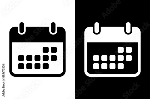 Rounded Square Calendar Silhouette. Minimal Vector Icon for Digital UI Design