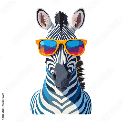 Zebra wearing cool sunglasses