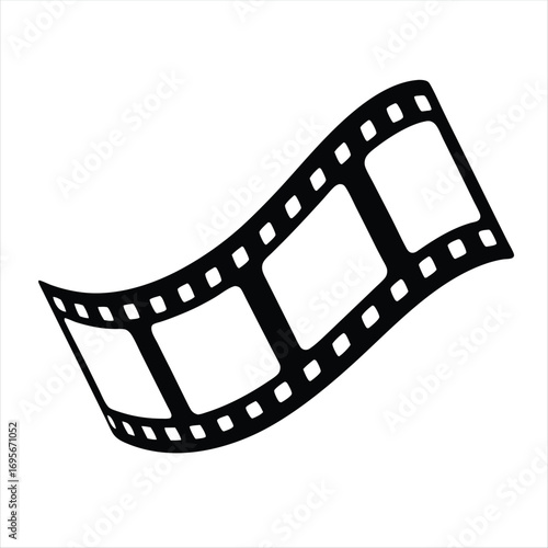 Wavy Film Strip Design for Cinema, Video Production, and Movie Making