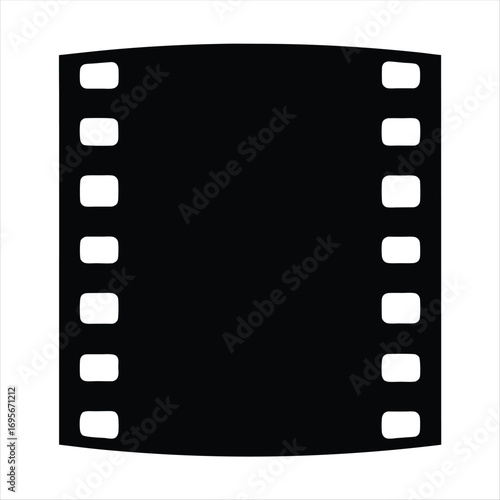 Black and white image depicting a 35mm film strip negative