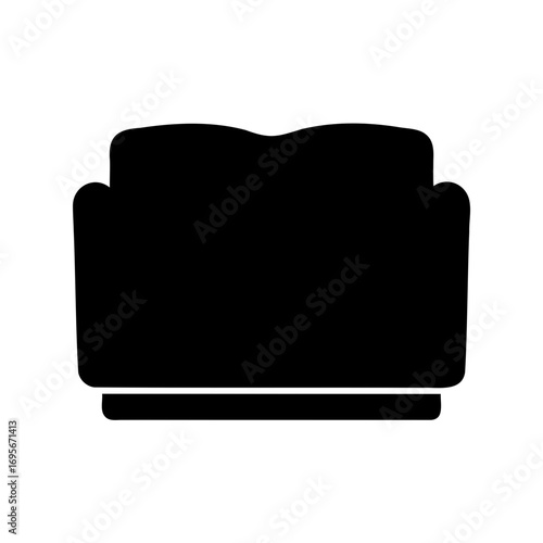 Sofa silhouette in black and white simple living room furniture representation