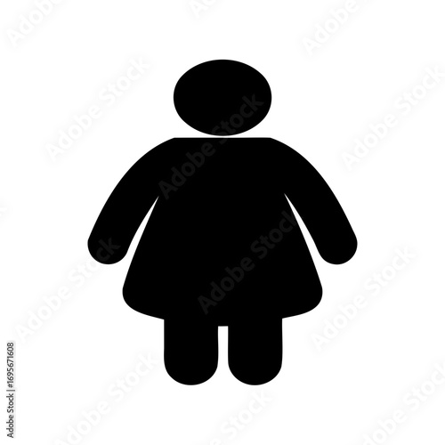 Simple black woman icon representing the symbol for the female gender