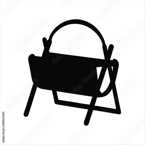 Silhouette of a lottery machine or raffle drum on a white background
